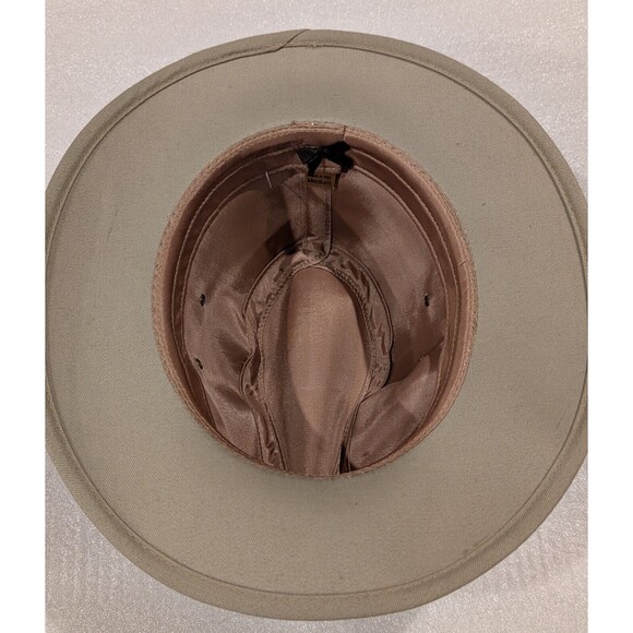 Vintage USA Made TWILL SAFARI HAT Men's MEDIUM Beige Shapeable NWT Deadstock - Picture 5 of 8